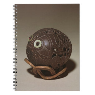 Coconut sculpted into a face, c.1895 notebook
