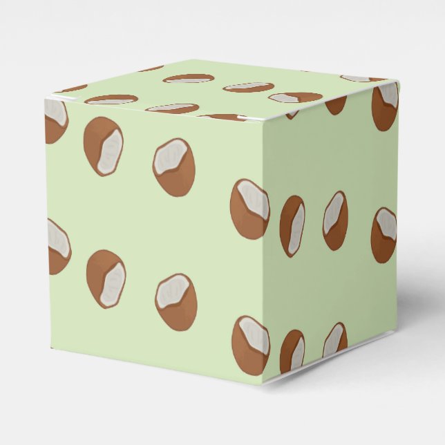 Coconut slices pattern on green favor box (Front Side)