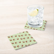Coconut slices pattern on green