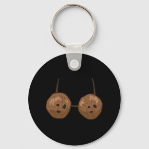 Coconut Summer Coconuts Bra Fun Coconut Keychain