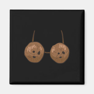 Coconut Summer Coconuts Bra Fun Coconut Magnet