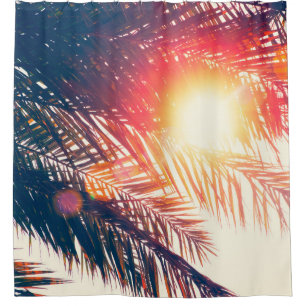 coconut tree at tropical coast, made with Vintage