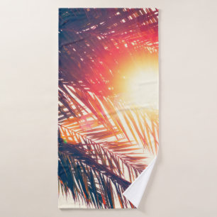 coconut tree at tropical coast, made with Vintage Bath Towel