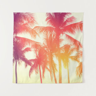 Coconut tree at tropical coast tapestry