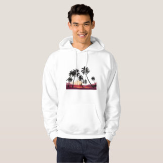 coconut tree on beach WITH Sunset High-definition Hoodie