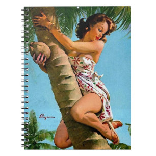 Coconut tree pin up notebook