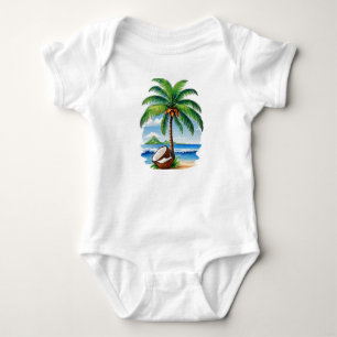 Coconut Tree Tropical Island Baby Bodysuit