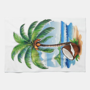 Coconut Tree Tropical Island Kitchen Towel