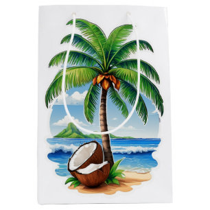 Coconut Tree Tropical Island Medium Gift Bag