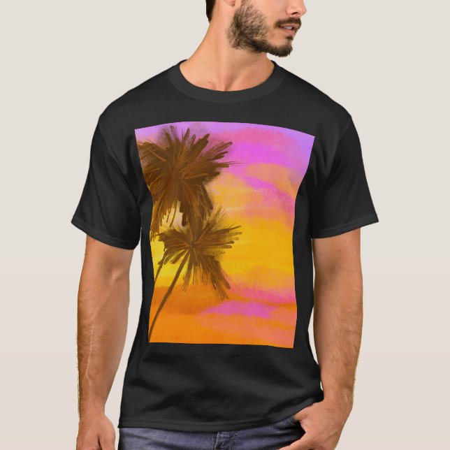 Coconut tree, tropical summer theme. T-Shirt (Front)