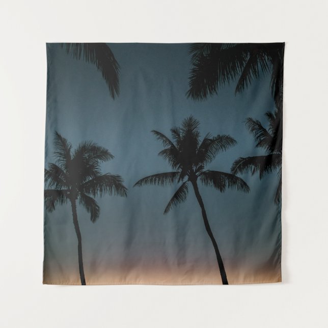 Coconut trees silhouette tapestry (Front)
