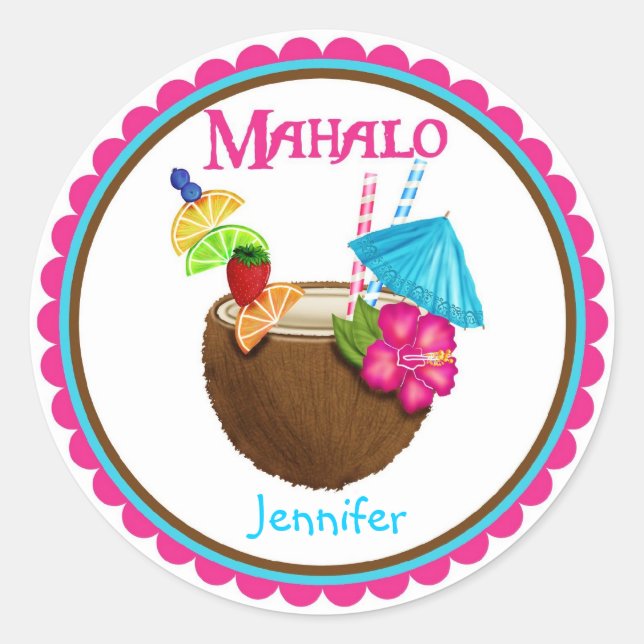 Coconut Tropical Drink Stickers (Front)