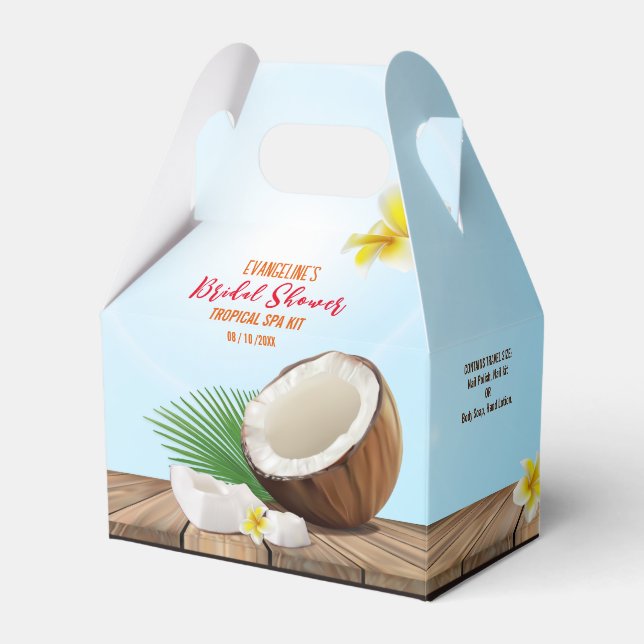 Coconut Tropical Fruit Favor Box (Front Side)