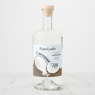 Coconut Tropical Fruit Liquor Bottle Label