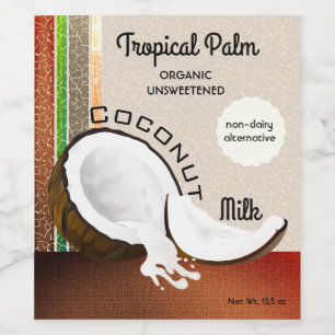 Coconut Tropical Fruit Wine Label