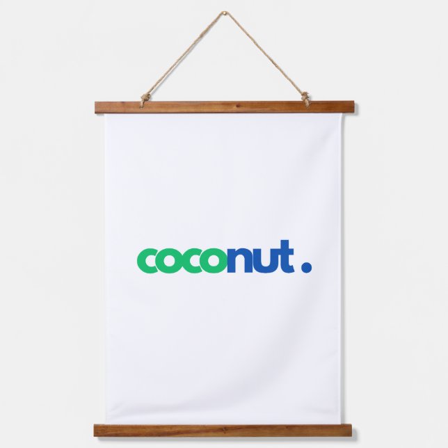Coconut Typography Hanging Tapestry (Front)