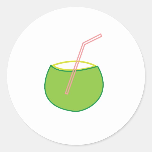 Coconut Water Coconut Fruit  Classic Round Sticker (Front)