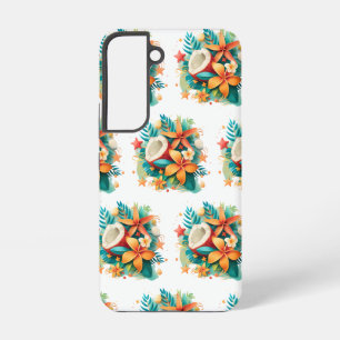 Coconut with Flowers and Shells  Samsung Galaxy Case