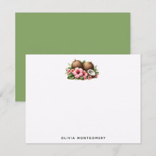 Coconuts and Hibiscus Tropical Personal Card