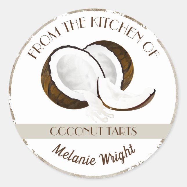 Coconuts Fruit Canning Classic Round Sticker (Front)