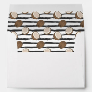 Coconuts on Grunge Stripes Pattern Envelope