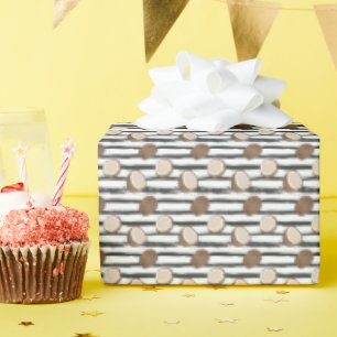 Coconuts on Grunge Stripes Pattern Wrapping Paper