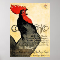 COCORICO 1899 Cockerel Rooster Chicken by Steinlen