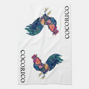 COCORICO Red Rooster Kitchen Towel