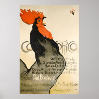 Cocorico Rooster Poster - Vintage Poster Steinlen