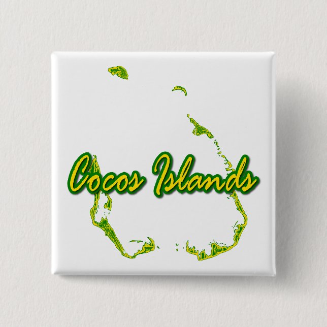 Cocos (Keeling) Islands 2 Inch Square Button (Front)