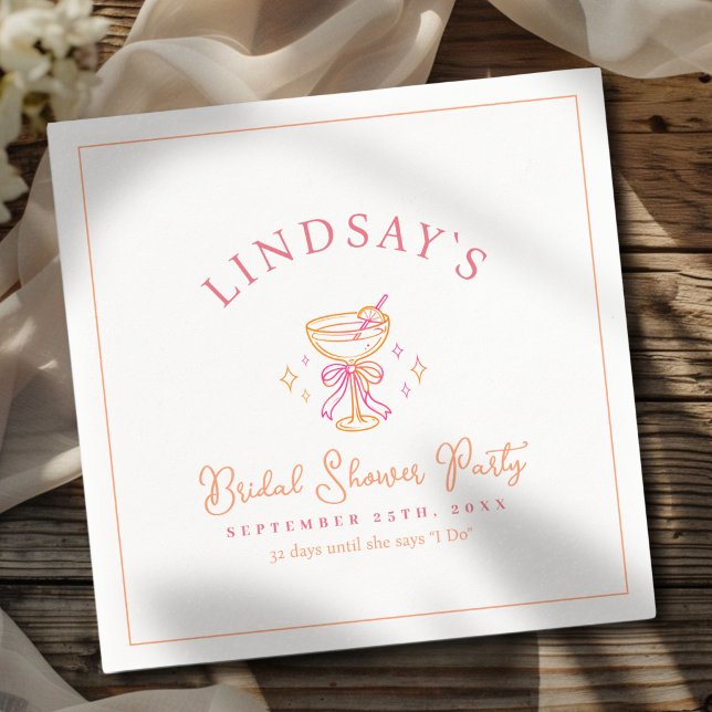 Coctail Bridal Shower Napkin (Coctail Bridal Shower Napkins)
