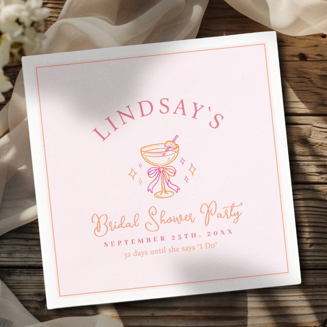 Coctail Bridal Shower Napkin (Coctail Bridal Shower Napkins)