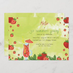Coctail de fraise Invitation d'anniversaire