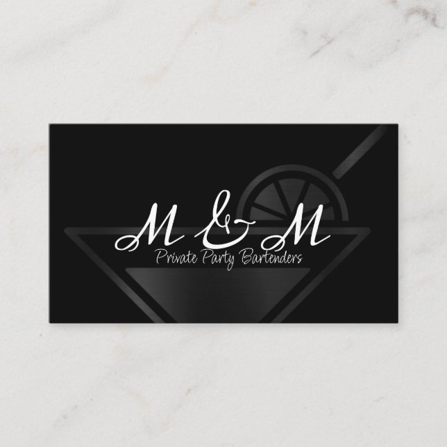 Coctal Classical Private Party Bartender Business Card (Front)