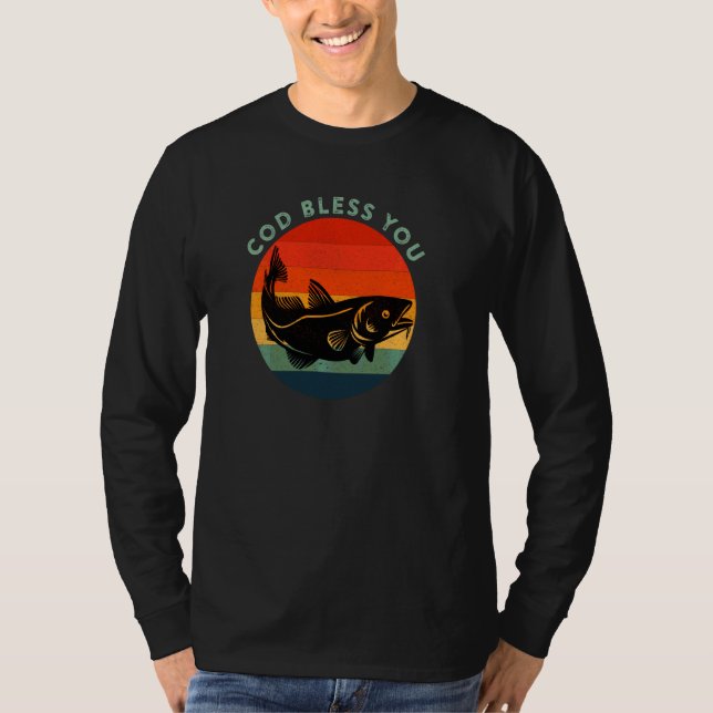 Cod Bless You God Pun Funny Cod Pul T-Shirt (Front)