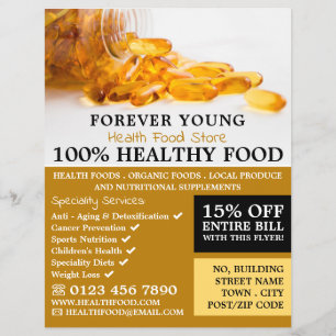 Cod Liver Oil, Health Food Store Advertising Flyer