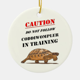 Coddiwompler In Training Travelling Tortoise Ceramic Ornament
