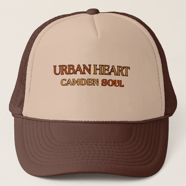 CODE 08102, URBAN HEART Brown Tan Women's Trucker Hat (Front)