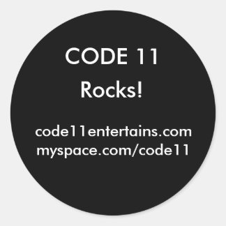 CODE 11 autocollants ronds noir/blanc