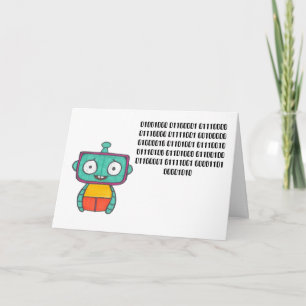 Code binaire Bonne carte d'anniversaire - Robot