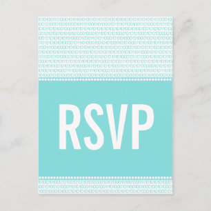 Code binaire Chic geek Carte postale RSVP, Aqua