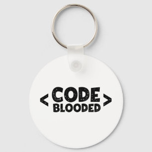 Code Blooded Hacker Programmer Humour Keychain