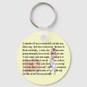 "Code Blue is Coming!"--Nurse Story Art Gifts Keychain