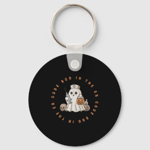 Code Boo In The Er Nurse Halloween Cute Ghost Spoo Keychain
