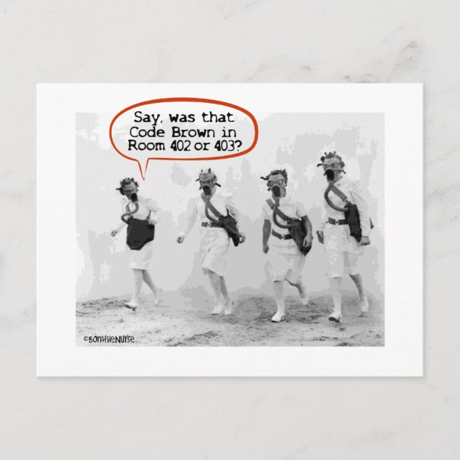Code Brown for Nurses Postcard (Front)