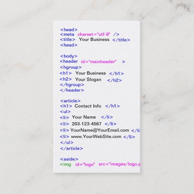 Code Business Card (Front)