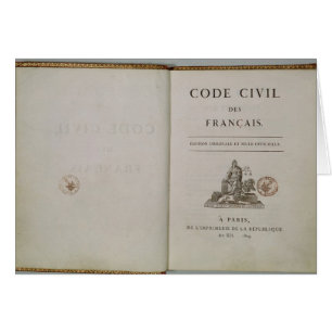 Code Civil, open at the titlepage, 1804