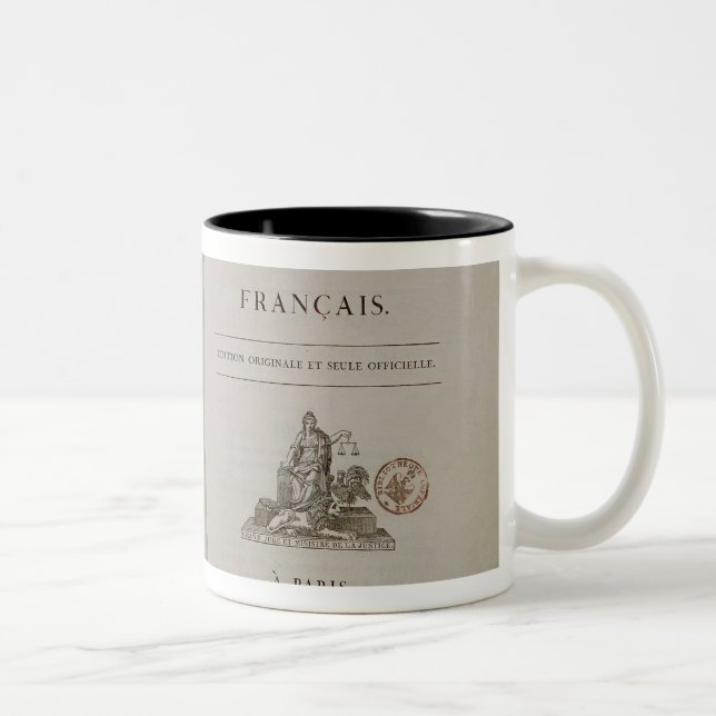 Code Civil, open at the titlepage, 1804 Two-Tone Coffee Mug (Right)