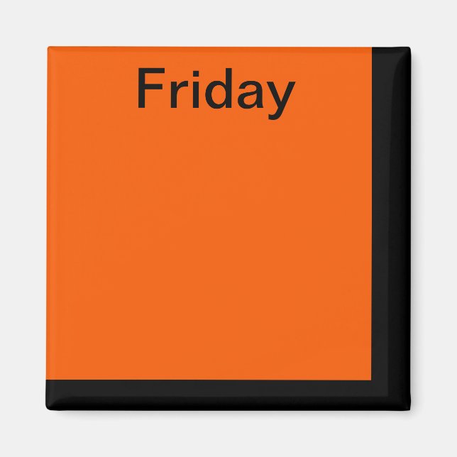 Code couleur Jour de la semaine Magnet Calendrier  (Devant)