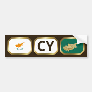 Code de la carte du drapeau chypriote Sticker